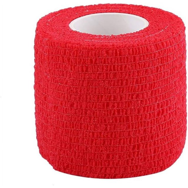 y 5 Rouleaux de Bandage Auto-Adhésif, Bandes Auto-Adhésives Imperméables de Premiers Soins, Correction Corporelle et Équipement de Protection Rouge
