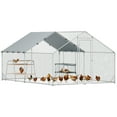thumbnail image 1 of PawHut Large Metal Chicken Coop with Waterproof Cover, 9.8 x 13.1 x 6.4 ft, 1 of 10