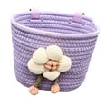 thumbnail image 3 of Cesta de bicicleta universal de cuerda suave para niños con juguete de flor de peluche, accesorio de ciclismo, se adapta a manillares de 2 a 5 cm para Púrpura, 3 of 8