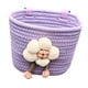 thumbnail image 3 of Cesta de bicicleta universal de cuerda suave para niños con juguete de flor de peluche, accesorio de ciclismo, se adapta a manillares de 2 a 5 cm para Púrpura, 3 of 8