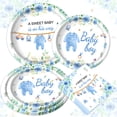thumbnail image 4 of Blue Themed Baby Shower Party Plates & Napkins Set - Sweet Arrival Decorations, 4 of 8