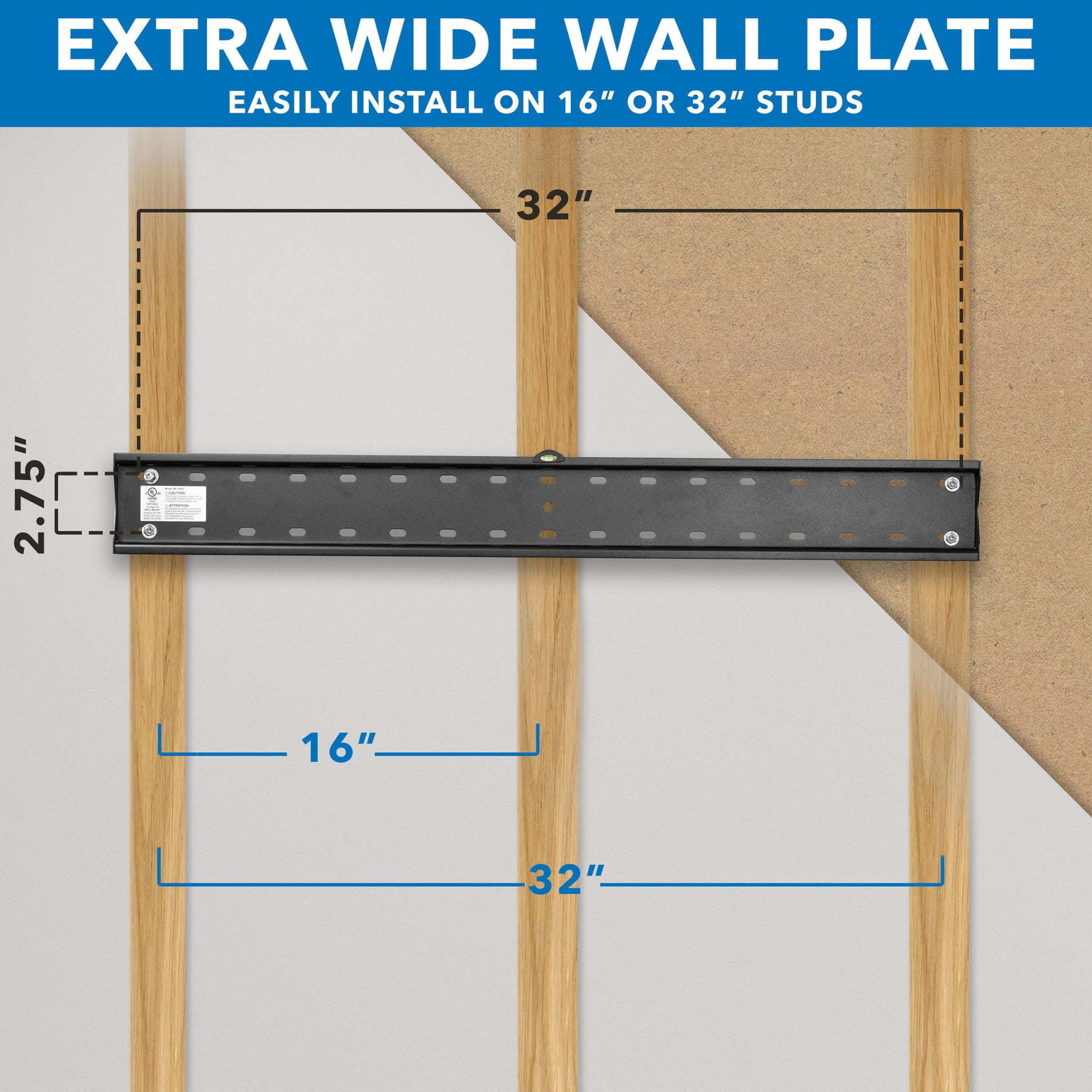 Mount-It! UL Certified Tilting TV Wall Mount, Fits sizes 43" to 90"