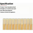 thumbnail image 2 of French Cut 2.5 Strength Alto Saxophone Reeds, 10 Pack - Medium Hardness, Individually Packed, 2 of 5