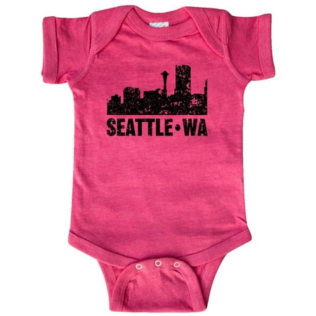 

Inktastic Seattle Skyline Grunge Gift Baby Boy or Baby Girl Bodysuit