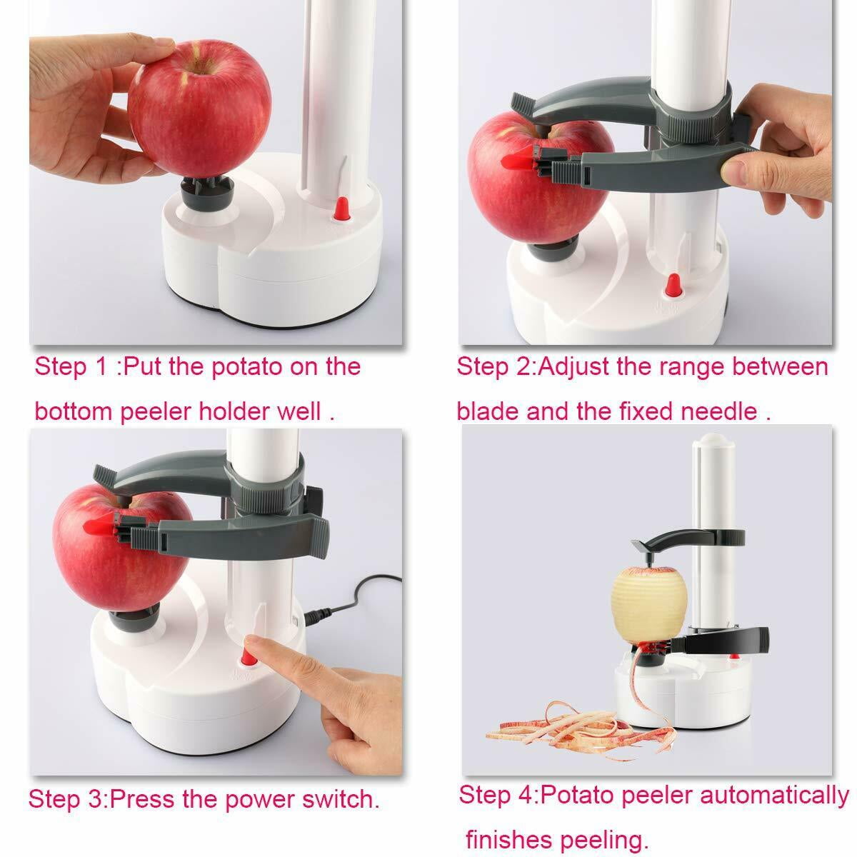 Electric Potato Peeler Automatic Apple Peeler + 18 Replaceable Blades  Electric Fruits Vegetables Peeler,COWSTOOK(Red) - Yahoo Shopping