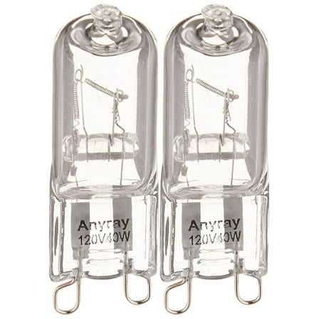 Anyray A1718Y (2)-lamps 40 Watt G9 40W 120V Bulbs T4 40Watt 120-Volt G9 looped pins Base G9 Bulb