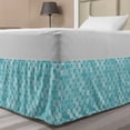 thumbnail image 1 of Abstract Bed Skirt, Hand Drawn Monochrome Style Circular Scribbles Bubbles Splashes, Elastic Bedskirt Dust Ruffle Wrap Around for Bedding Decor, 4 Sizes, Turquoise Pale Blue, by Ambesonne, 1 of 2