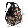 thumbnail image 2 of Xecao Various Mushrooms print Large Capacity Nappy Bag is a multi-functional waterproof travel backpack, perfect as a nursing bag or mummy backpack for women, 2 of 6