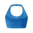 thumbnail image 2 of VISALY Push Up Sports Bras Halter Open Back Sports Bra Built-In Pads Seamless Stretch Crop Tank Top Breathable Slim Fit Workout Yoga Athletic Vest No Show Halter Workout Top Built In Bra Blue Xl, 2 of 9