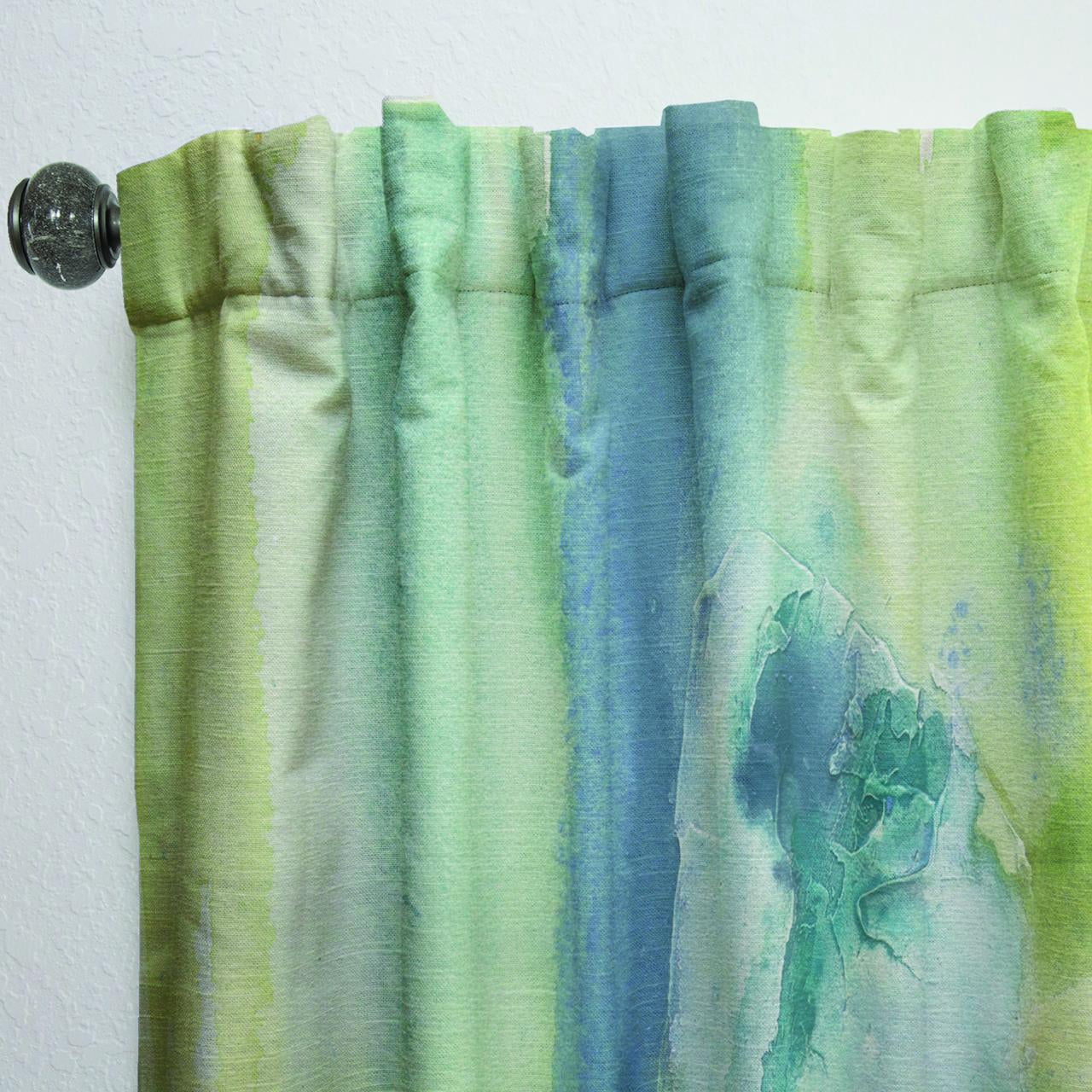 Designart 'Yellow and Blue Splash ' Modern Curtain Panel