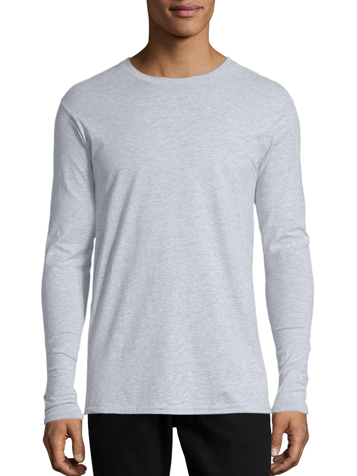 Coolred-Men Plus Size Leisure Pullover Stitch Crew Neck Long Sleeve Tees Top