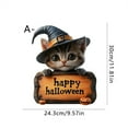 thumbnail image 4 of Halloween Wooden Hanging Sign - Cat Design Welcome Plaque - Wall Ornament - For Living Room, Home Decoration, 4 of 6