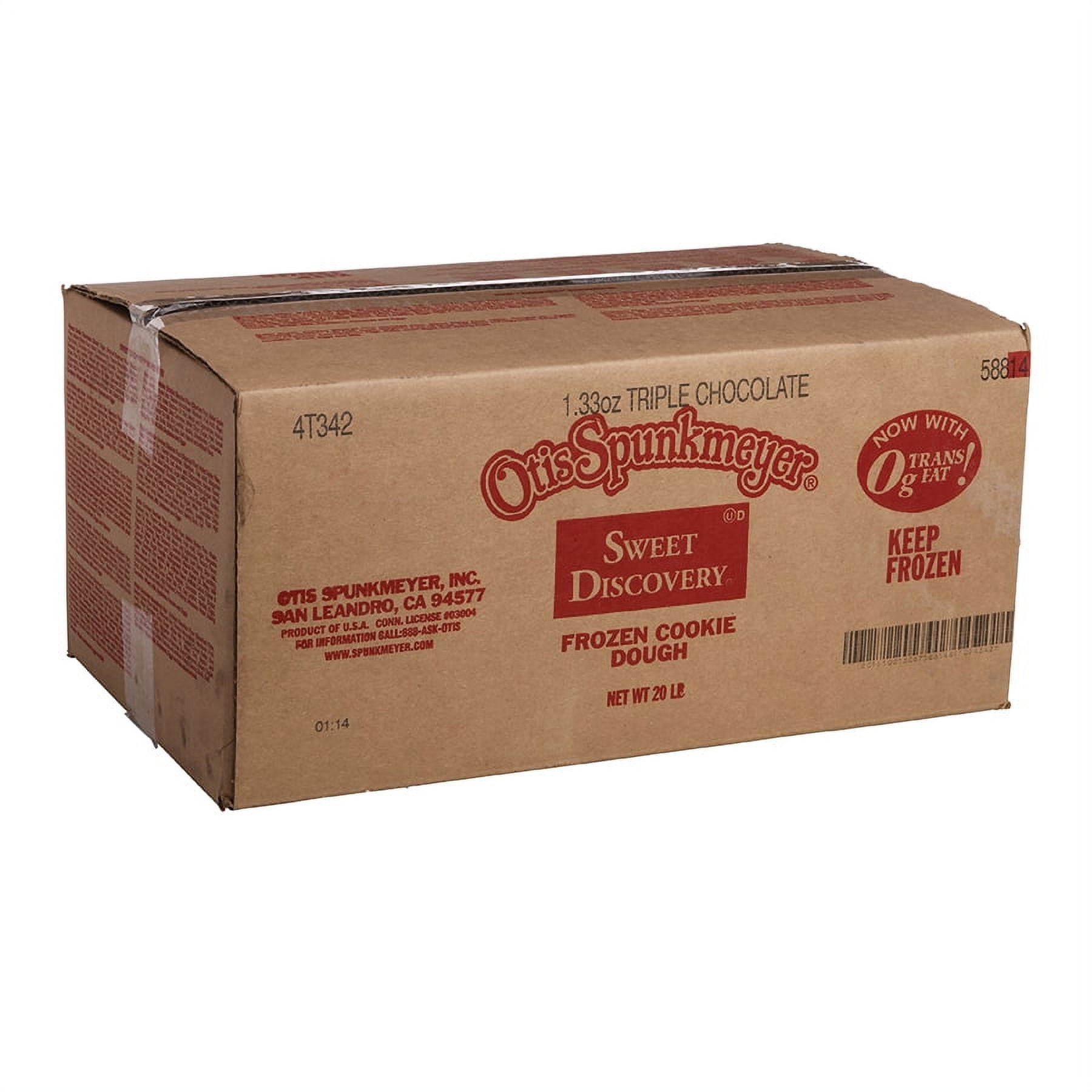 Otis Spunkmeyer Sweet Discovery Triple Chocolate Cookies Dough, 1.33 Ounce - 240 per case.