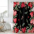 thumbnail image 6 of Valentines Love Heart Shower Curtain Set - 48" x 72" Washable Bathtub Curtain with 12 Hooks, Eucalyptus Red Love Heart Black Waterproof Fabric Stall Shower Curtains for Bathroom/Bathtub Décor, 6 of 6