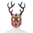thumbnail image 1 of Máscara de cosplay de resina con forma de calavera de ciervo ensangrentado con cuernos desmontables, 1 of 2