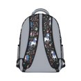 thumbnail image 3 of Unicorn and Floral Black Pattern Backpack for School, Cute School Bag with Adjustable Shoulder Straps and Padded Back, 15.3"x11"x6.7", 3 of 5