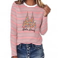thumbnail image 2 of Womens Tops Long Sleeve T Shirts Striped Carnival T Shirt Colorful Festival Graphic Tee Casual Top For Party Celebration Fashion Clothes, 2 of 4
