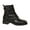Black, variant on Jsaierl Women's Zipper Booties Chunky Stacked Heel Ankle Boots Buckle Strap Ankle Boots Fashion Pointed Toe Fall Heeled Booties Shoes