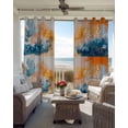thumbnail image 6 of Orange Blue Botanical Blackout Curtains for Bedroom Living Room Darkening Curtains 54 Inch Long Abstract Art Forest Short Curtain for Small Window Treatment Thermal Insulated Grommet Drapes 52"x54"x2, 6 of 9