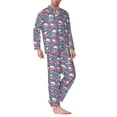 thumbnail image 2 of Naloa happy Skull rose Men’s Pajamas Set - Long Sleeve Button Down Sleep Shirt and Pajama Bottoms Sleepwear Set-X-Large, 2 of 7