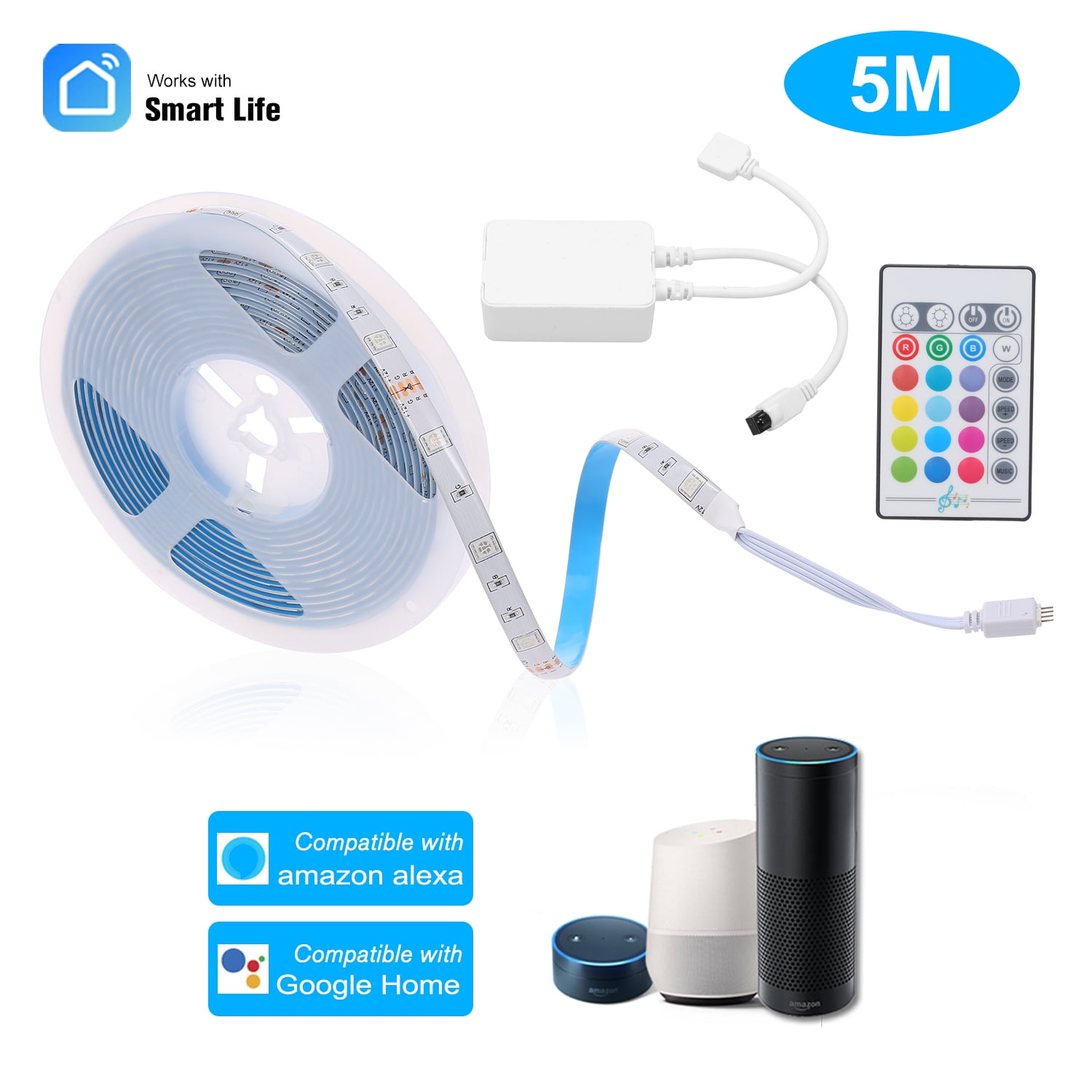 WIFI 5M/16.4ft RGB Light Strip LED Strip Lights Smart Wifi ...