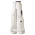 thumbnail image 4 of SAWOBUUN Mens Baggy Pants Wide Leg Elastic Waist Contrast Stitching Cargo Pants Y2K Streetwear Trousers with Zipper Pockets, 4 of 9