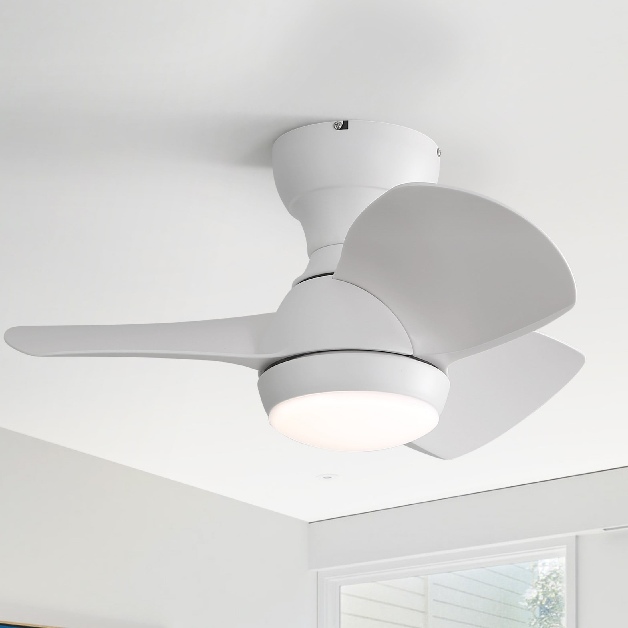 Sofucor 23 inch Ceiling Fan with LED Light for Children's Rooms Dining Room Patio