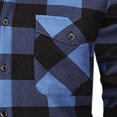 thumbnail image 5 of Flannel Plaid Shirts for Men Sherpa Lined Casual Button Up Shackets Jackets Long Sleeve Fitted Tops with Pocket (2XL, Blue), 5 of 6