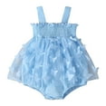 thumbnail image 2 of Utlike Girls Bodysuits Sleeveless Solid color Butterfly Tulle Ruffles Romper Jumpsuits Toddler Lightweight Crawling Playsuit Size 3 Months-6 Months, 2 of 7