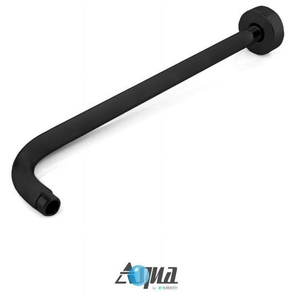 Aqua Rondo by KubeBath Matte Black 17" Long Shower Head Wall Bar