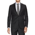 thumbnail image 4 of Mens Flat Front Pant 2-piece Charcoal Narrow Stripe Cotton, 4 of 5