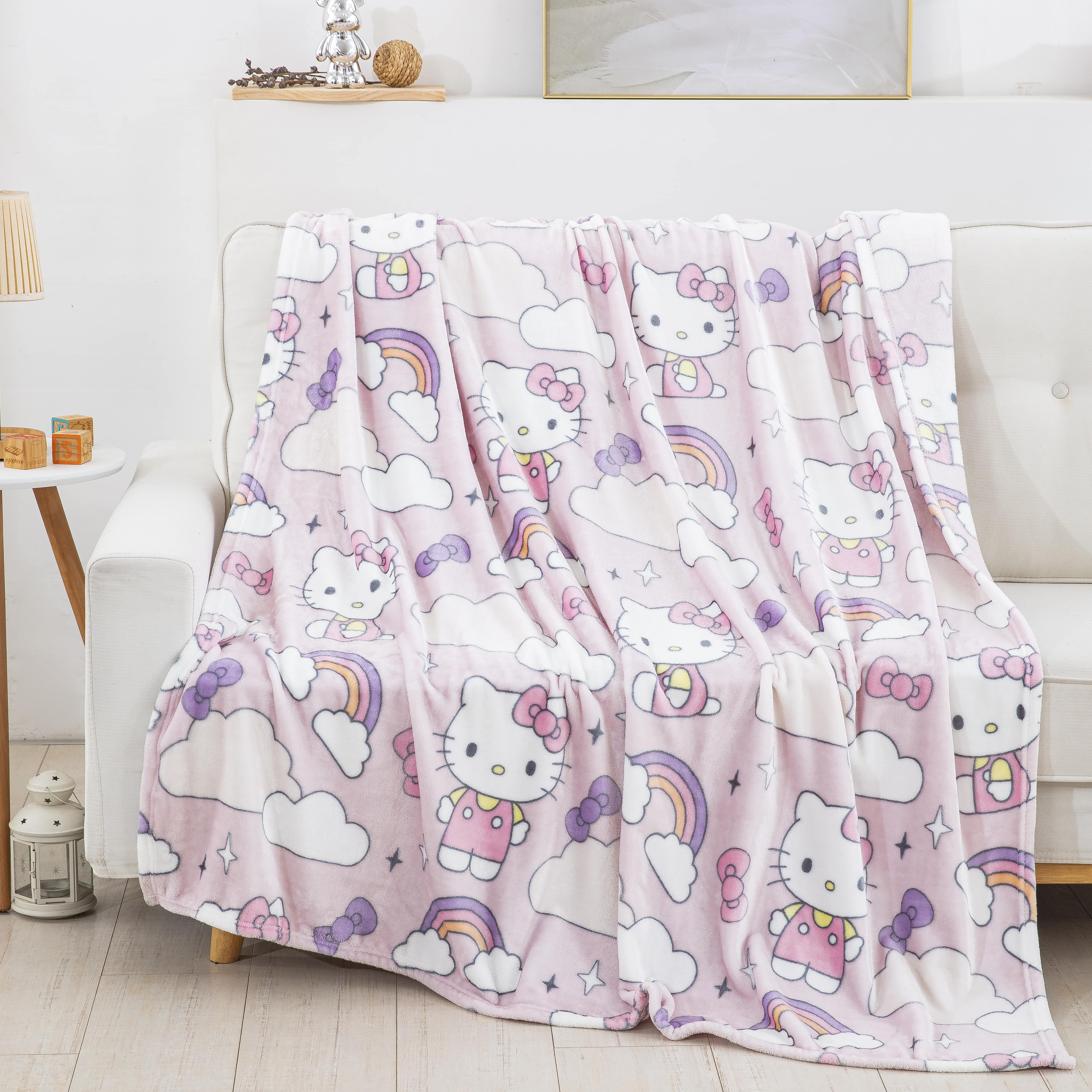 Hello Kitty Cosmic Bows Cloud Throw for Kids, 60x70 inches