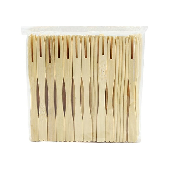 Tunhigl 100-Pack Mini Wooden Forks for Charcuterie Boards, Cocktail Picks, Appetizer Forks - Elegant Disposable Party Accessories for Weddings, Holidays & More
