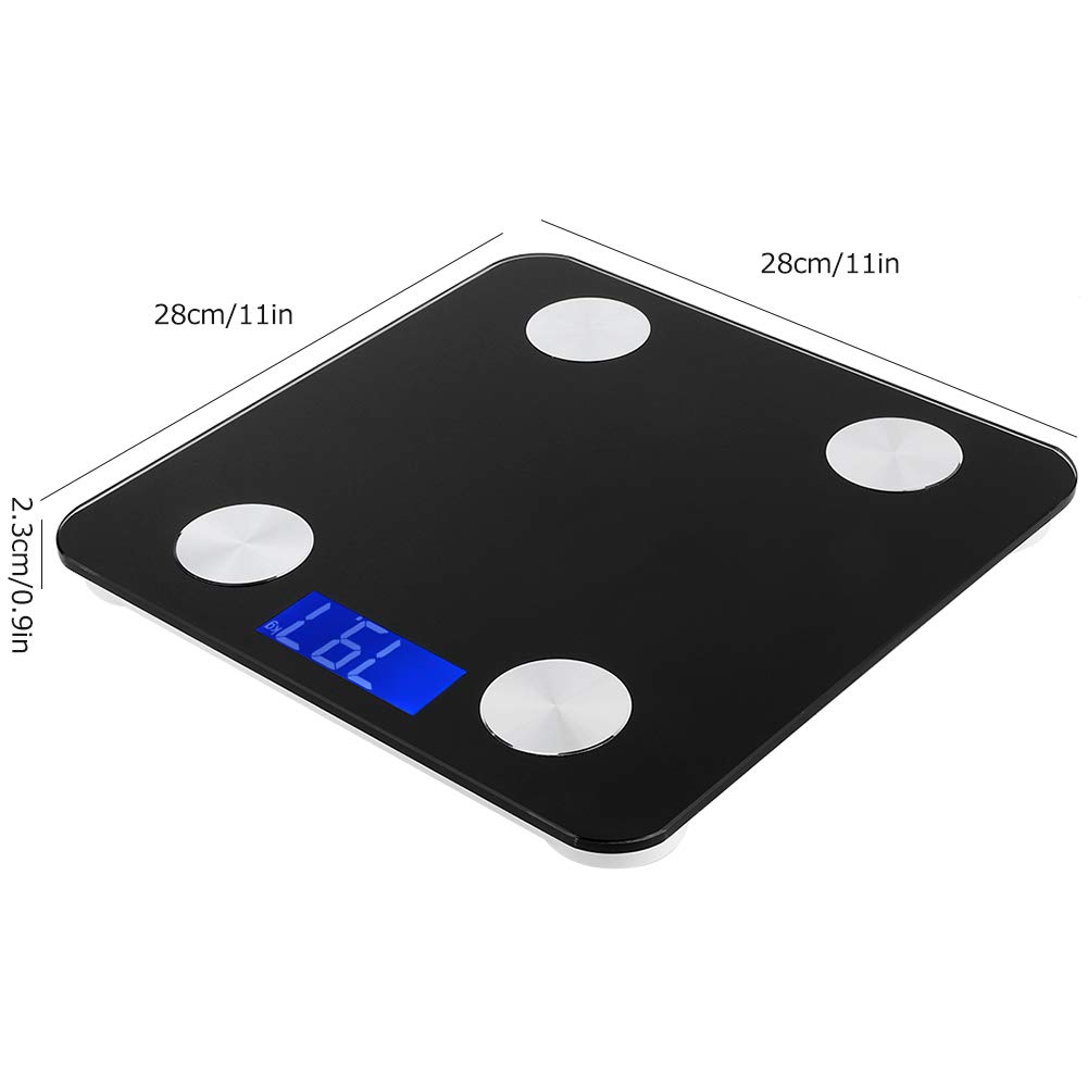 PUCACHI Smart Weight Scale, FSA HSA Compliant, BMI Weighing Bluetooth Body Fat Scale, Body Composition Monitoring Health Analyzer (Black)