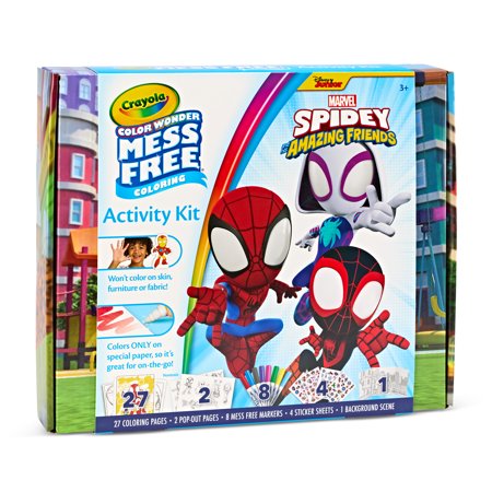 Crayola Color Wonder Spidey and His Amazing Friends, Mess Free Spidey Coloring Set, Spiderman Gifts for Kids & Toddlers