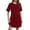 Red, variant on BRGZLK Women's Short Sleeve Summer Solid Color Versatile Basic Loose Crew Neck Pullover A-Line Loungewear Dresses