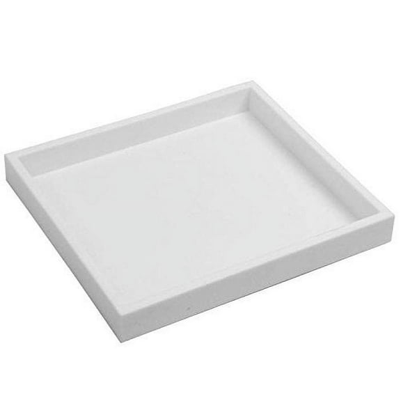 White Plastic Half Size Jewelry Organizing Display Tray  1" Tall