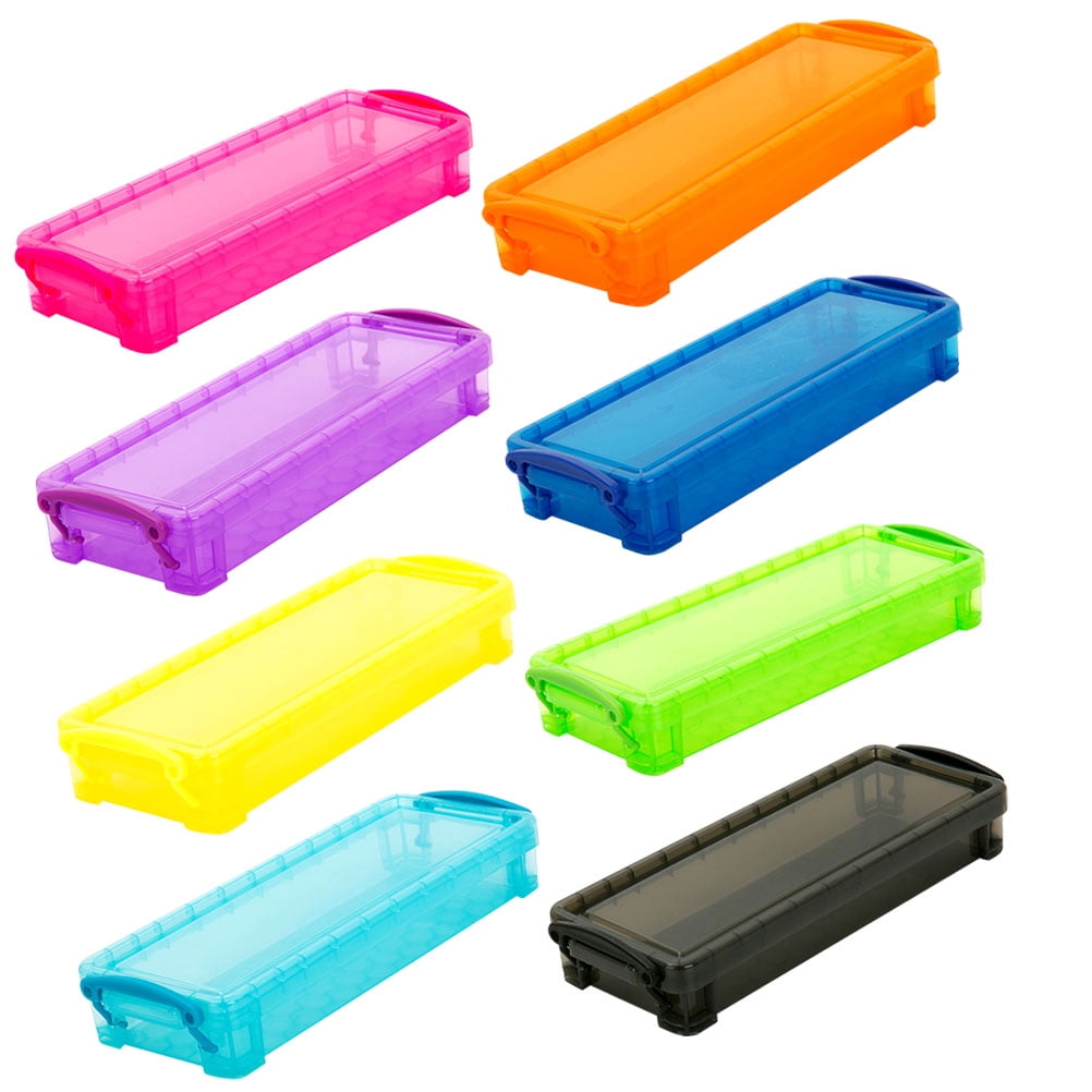 FRCOLOR  8 Pcs Pencil Packing Organizer Plastic Storage Container Boxes Travel