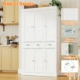 thumbnail image 4 of ChVans 71" Tall Kitchen Pantry with 6 Doors, Storage Cabinet with 2 Large Drawer 6 Hanging Shelves, Freestanding Cupboard for Dining Room Living Room, 4 of 7