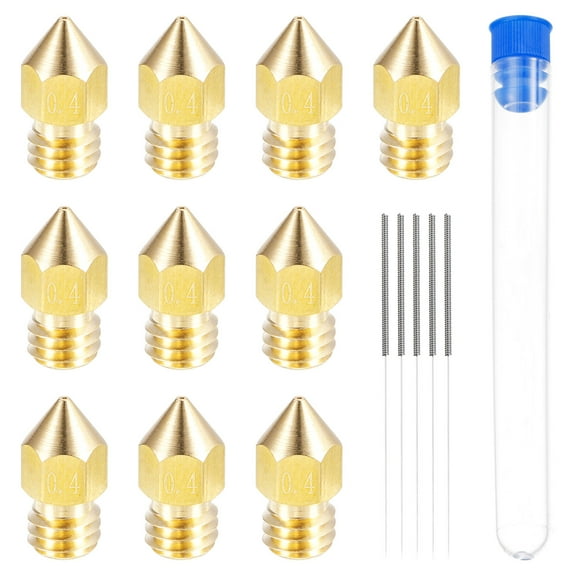 10PACK 0.4mm 3D Printer Extruder Nozzles Head for 1.75mm Extruder Print, Brass