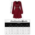 thumbnail image 6 of HA-EMORE Women Summer Dress Wrap Fit and Flare Dress Lantern Sleeve Layered Mini Dress Royal V Neck Long Puff Sleeve Loose Ruffle Dress Flowy Swing Solid Tiered Short Dress, 6 of 6