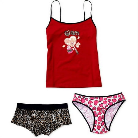 No Boundaries - Juniors 3-Piece Glam Cami and Underwear Set