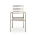 thumbnail image 6 of Noble House Cape Coral Outdoor Aluminum Dining Chair in Silver (Set of 2), 6 of 8