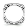 thumbnail image 2 of White Sterling Silver Ring Band Stackable Expressions Polished Rhodium-plated Square, 2 of 5