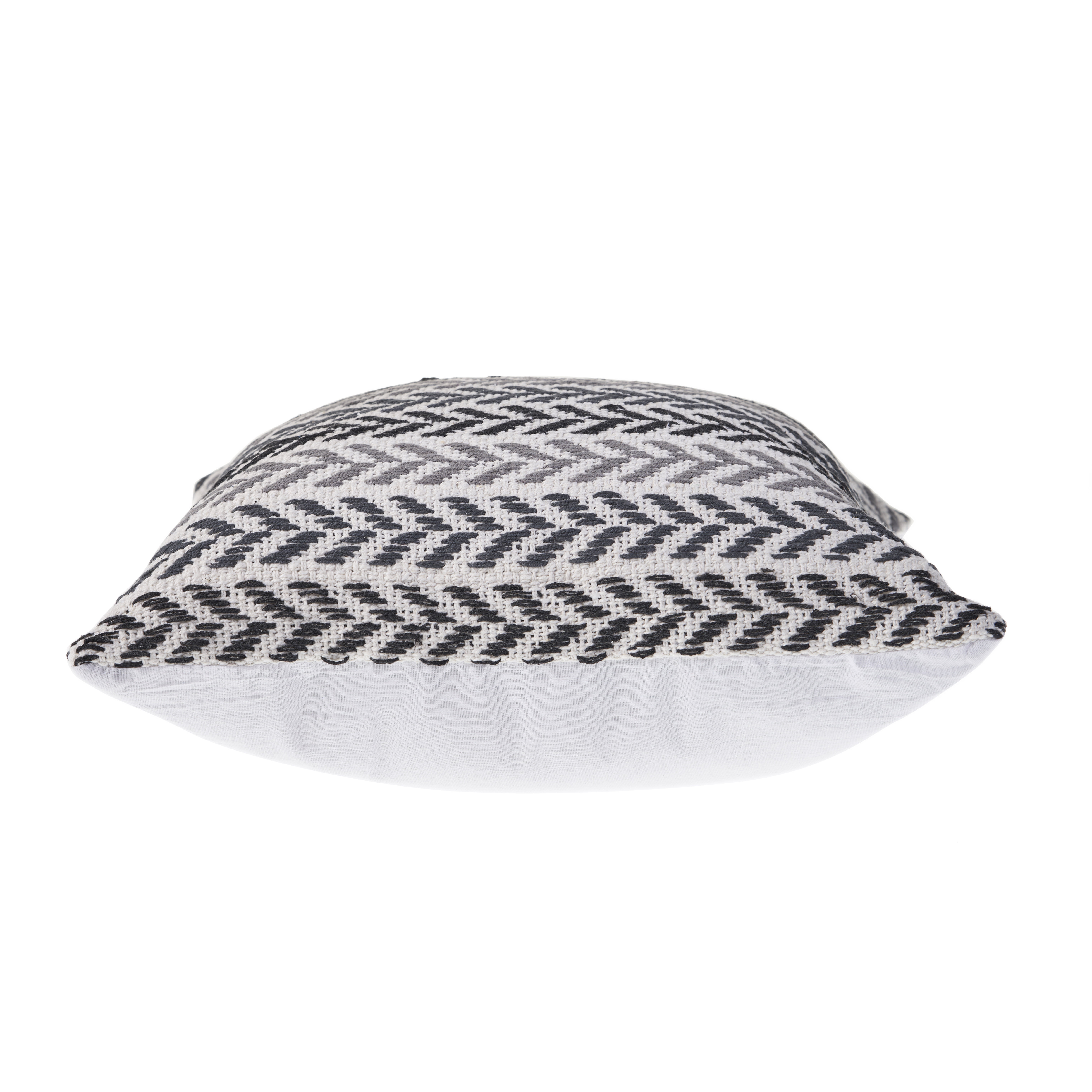Harlow Hill Ariya Gray/Black Chevron Cotton Adult Decorative Throw Pillow, 18" x 18"