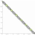 thumbnail image 2 of 925 Sterling Silver Rhodium-plated Peridot Bracelet, 2 of 5