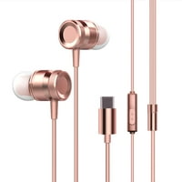 USB Type-C In-Ear Wired Metal Earphone Headset USB-C Earphone Earbuds In-line Control w/ Mic for Xiaomi 6 Note 3 MIX 2 Letv LeEco Le 2 3 Smartisan Pro Pro 2 Rose Gold