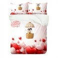 thumbnail image 2 of Valentine's Day Bed Gift Tulip Rose Chocolate Balloon Printed Comforter Cover Set for Woman Romantic Bed Set, 2 of 6