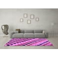 thumbnail image 3 of Ahgly Company Indoor Square Checkered Purple Modern Area Rugs, 3' Square, 3 of 4