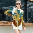 thumbnail image 3 of Colorful Floral Botanical Art Women's Long Sleeve Bodycon Dress Soft Stretchy For Everyday Wear And Special Occasions, 3 of 6